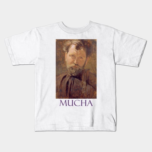 Self-Portrait by Alphonse Mucha Kids T-Shirt by Naves